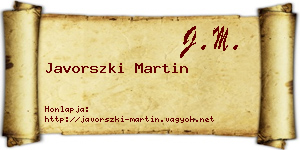 Javorszki Martin névjegykártya